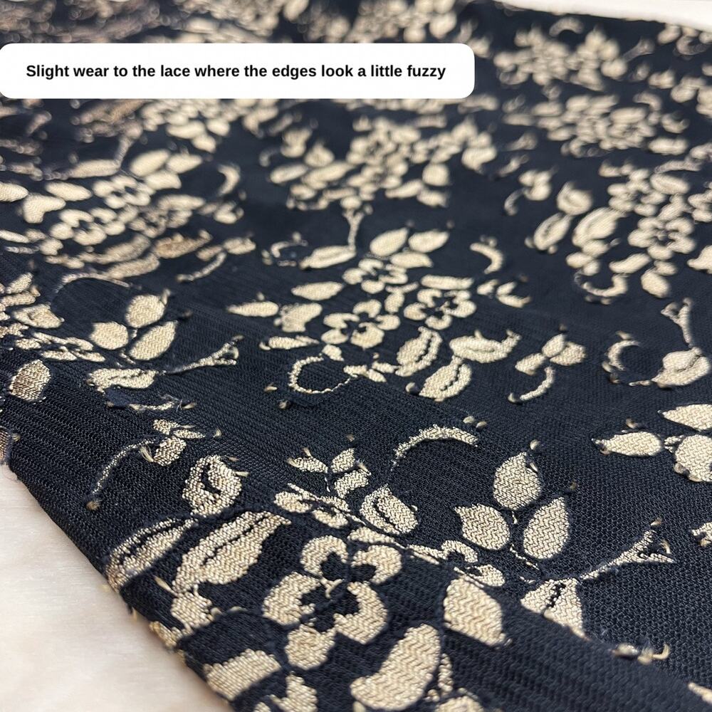 Vintage 1990s Black and Gold Lace Sheath Minidress - Picture 5 of 8